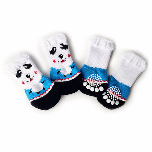 Thick Warm Colorful Dog Slippers Cozy Pet Booties for Small Medium Large Dogs