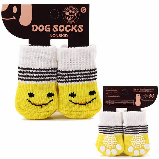 Multicolor Warm Cotton Dog Slippers Cozy Pet Socks for Indoor Use