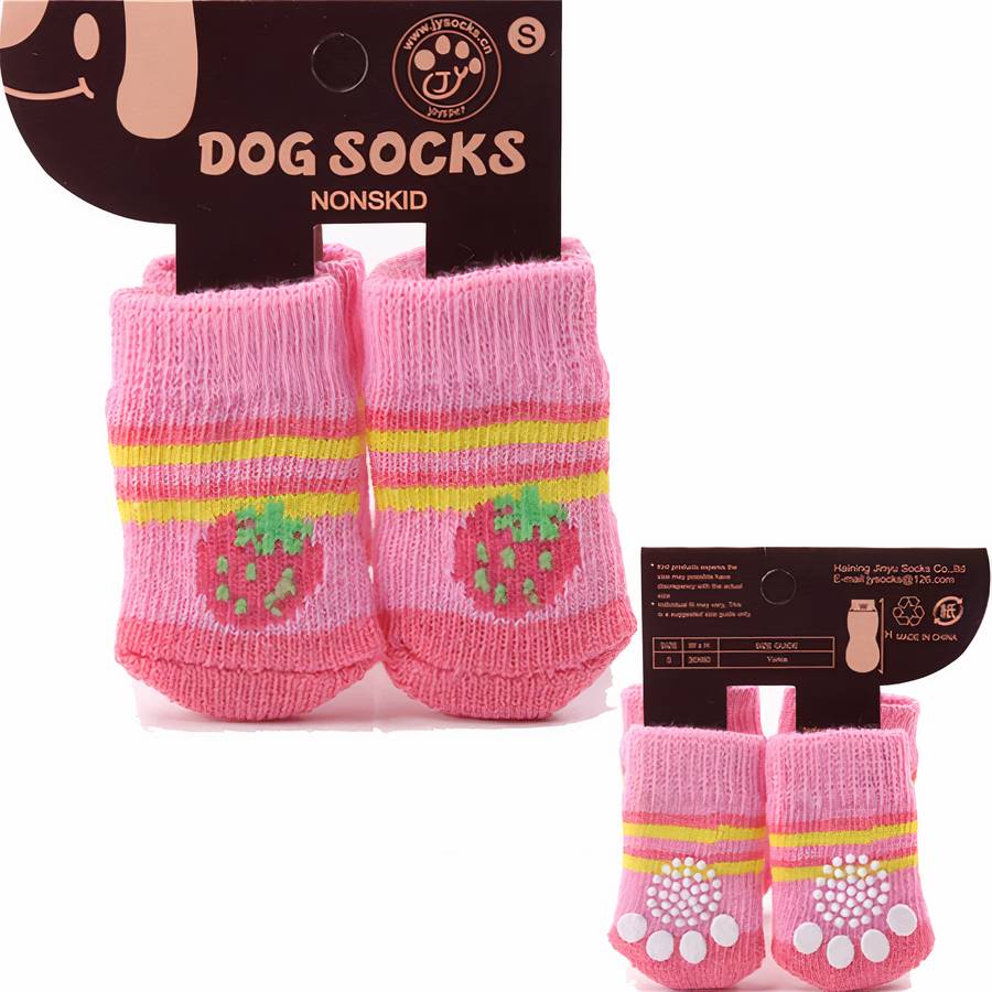 Multicolor Warm Cotton Dog Slippers Cozy Pet Socks for Indoor Use