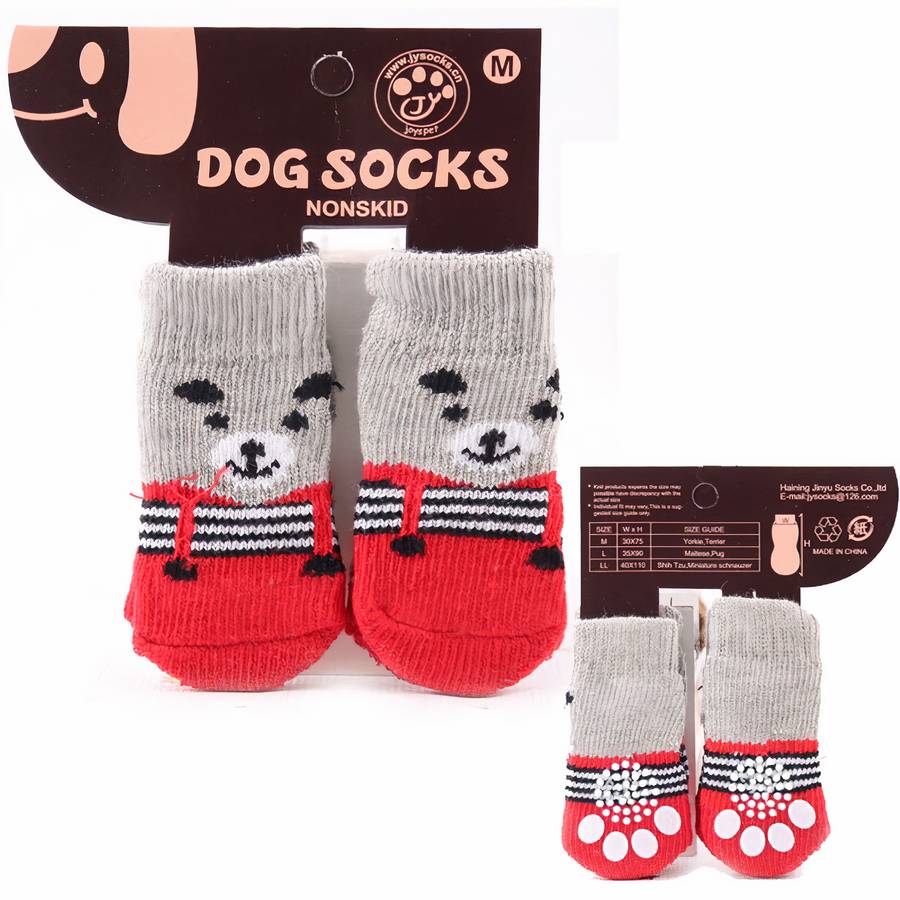 Multicolor Warm Cotton Dog Slippers Cozy Pet Socks for Indoor Use