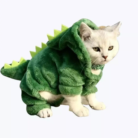 Dinosaur Hooded Cat Costume Kids Animal Pajamas Halloween Party Outfit