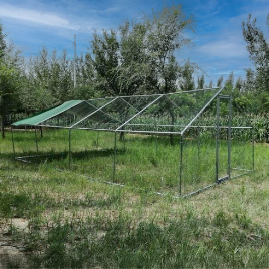 Chicken Coop Run 344 Sq Ft 8x4x9ft Galvanized Steel Outdoor Poultry Enclosure with 1.5in Wire Mesh