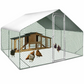 Chicken Coop Run 97 Sq Ft Wire Mesh Enclosure 10x10 Ft Galvanized Steel Yard