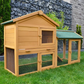 Rabbit Hutch Cage with Run Enclosure 57x21x34 Inch Outdoor Bunny House Villa