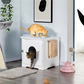 Cat Litter Box Furniture with Door 50x53x55cm Enclosed Cat Toilet House