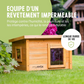 Wooden Cat House with Top Opening Skylight Window