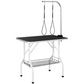 Foldable Dog Grooming Table Adjustable Arm 2 Restraint Straps Storage Basket Large Non-Slip Surface Supports Up to 220lbs
