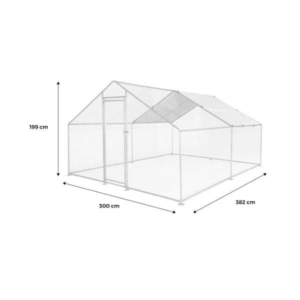 12 Sq Ft Chicken Coop Run 4x3 Ft Galvanized Steel Wire Mesh Enclosure
