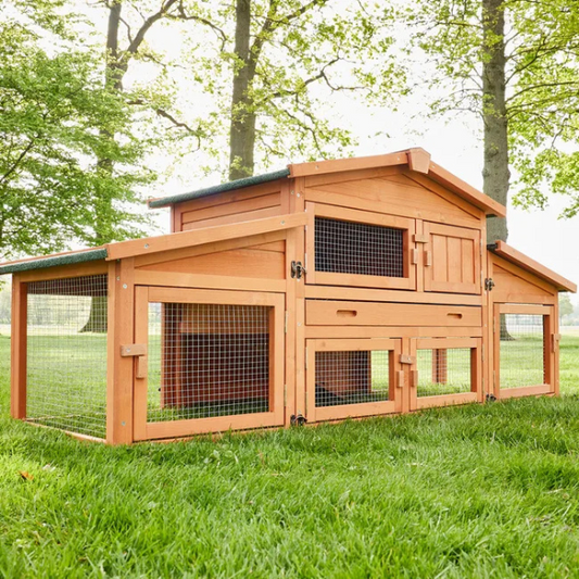 Outdoor Rabbit Hutch Cage 185x51x75cm Small Animal Pet House
