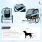 Foldable Dog Bike Trailer Pet Carrier with Oxford Canvas, Flag, 8 Reflectors, Max Load 88 lbs