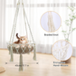 Bohemian Woven Hanging Cat Bed Basket Natural Rattan Pet Hammock