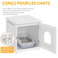 Cat Litter Box Furniture with Door 50x53x55cm Enclosed Cat Toilet House