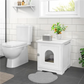 Cat Litter Box Furniture with Door 50x53x55cm Enclosed Cat Toilet House
