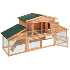 Hamster Hutch Small Rodents Wooden Cage 89 x 30 x 37.5 Inches