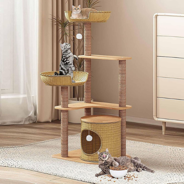 Cat Tree Tower with Sisal Scratching Post Condo for Cats