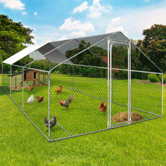 18 Sq Ft Chicken Coop Run 6x3 Ft Galvanized Steel Wire Pen Enclosure