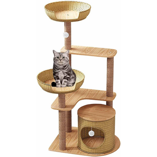 Cat Tree Tower with Sisal Scratching Post Condo for Cats