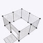 Foldable Metal Dog Playpen with Iron Gates and Safety Barriers