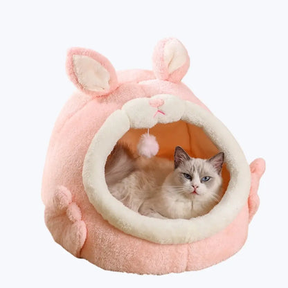 Rabbit Shaped Cat Bed Cozy Soft Pet Sleeping Bag for Cats