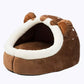 Bear Shaped Cat Bed Cozy Plush Pet Nest