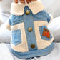 Winter Dog Coat Denim Jacket Warm Outerwear for Small Medium Large Dogs