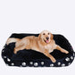 Large Black Dog Bed with Paw Print Pattern XXL for Extra Large Dogs