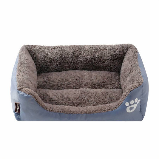 XXL Cotton Rectangular Dog Bed with Paw Print Design