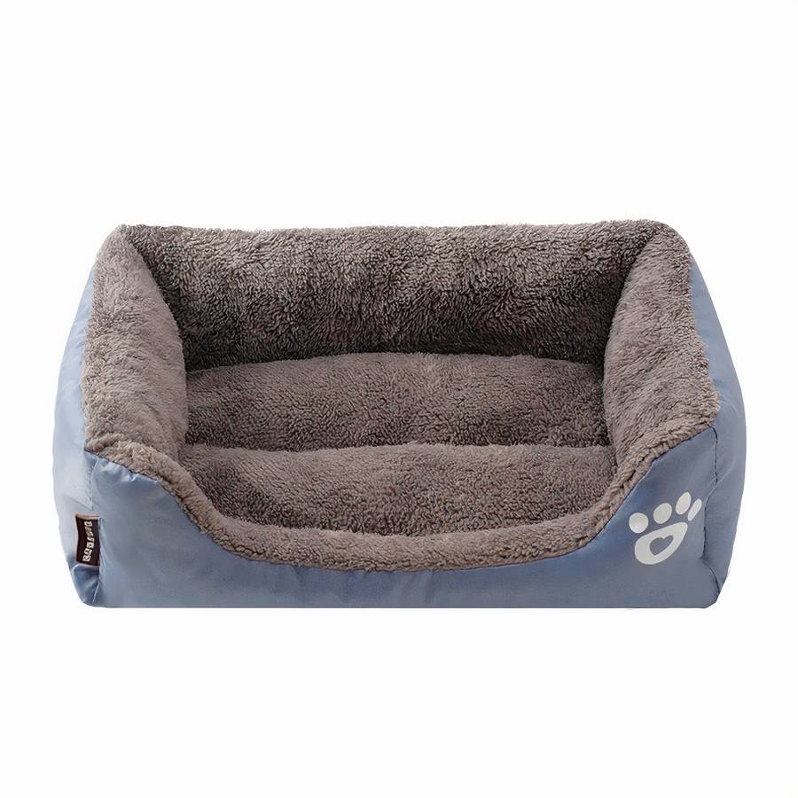 XXL Cotton Rectangular Dog Bed with Paw Print Design