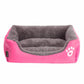 XXL Cotton Rectangular Dog Bed with Paw Print Design
