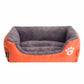 XXL Cotton Rectangular Dog Bed with Paw Print Design
