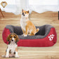 XXL Cotton Rectangular Dog Bed with Paw Print Design