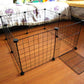Foldable Metal Dog Playpen with Iron Gates and Safety Barriers