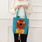 Lion Cat Print Tote Bag Stylish Canvas Shoulder Bag for Women Men