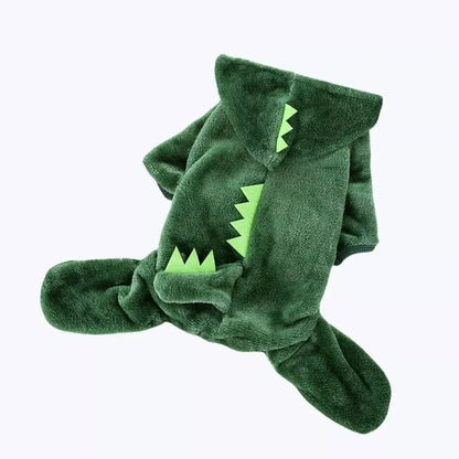Dinosaur Hooded Cat Costume Kids Animal Pajamas Halloween Party Outfit