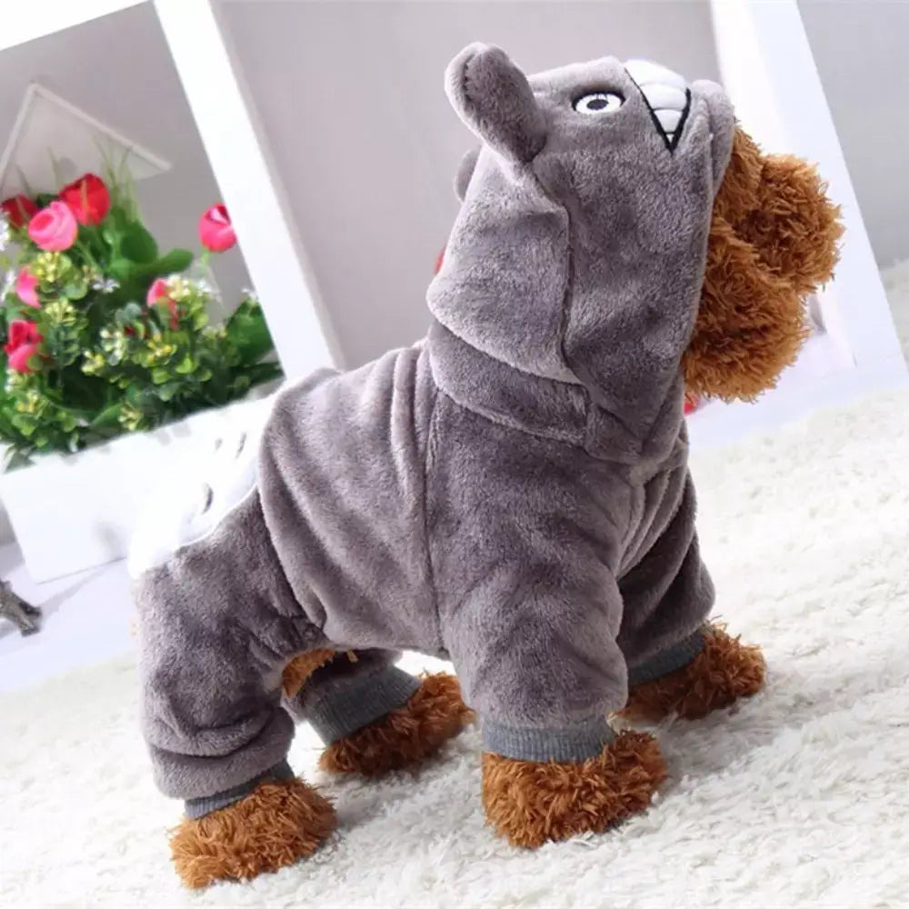 Fleece Cat Costume Warm Pet Outfit for Cats