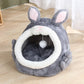 Rabbit Shaped Cat Bed Cozy Soft Pet Sleeping Bag for Cats