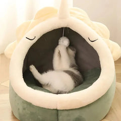 Soft Cat Bed Cozy Cat Basket Plush Pet Lounger