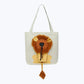Lion Cat Print Tote Bag Stylish Canvas Shoulder Bag for Women Men