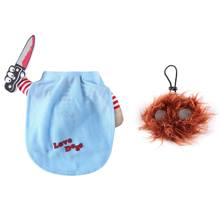 Chucky Costume for Cats and Dogs Horror Pet Outfit