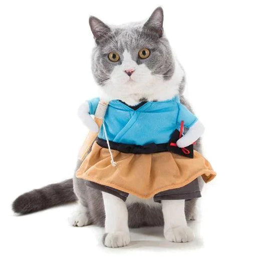 Samurai Costume for Cats and Dogs Pet Costume Pet Dress Up