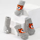 Dog Socks Gray Tiger Print Non Slip Pet Booties