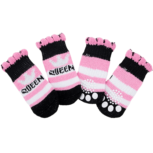 Dog Socks Queen Non Slip Pet Booties for Small Medium Large Dogs
