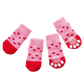 Dog Socks Pink Heart Cute Non Slip Pet Socks