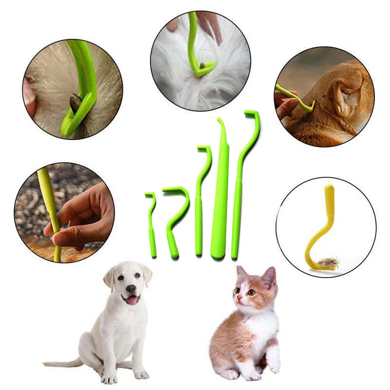Plastic Tick Remover Tool for Dogs and Cats Pet Flea Tick Removal Kit