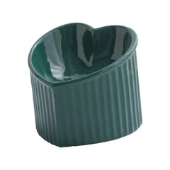 Elevated Ceramic Pet Bowl for Dogs and Cats Heart Edition